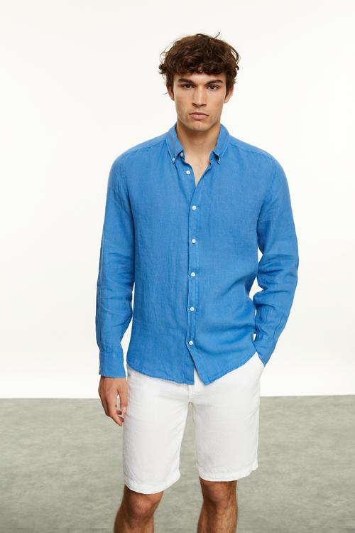  REGULAR FIT KETEN GÖMLEK