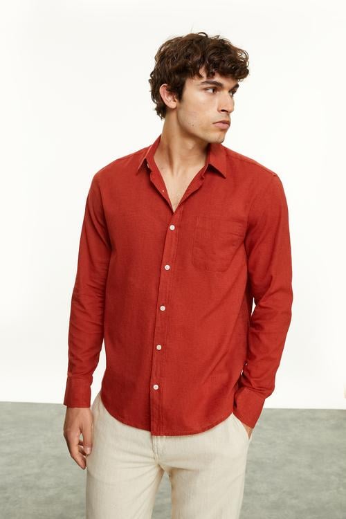  KETEN KARIŞIMLI REGULAR FIT GÖMLEK