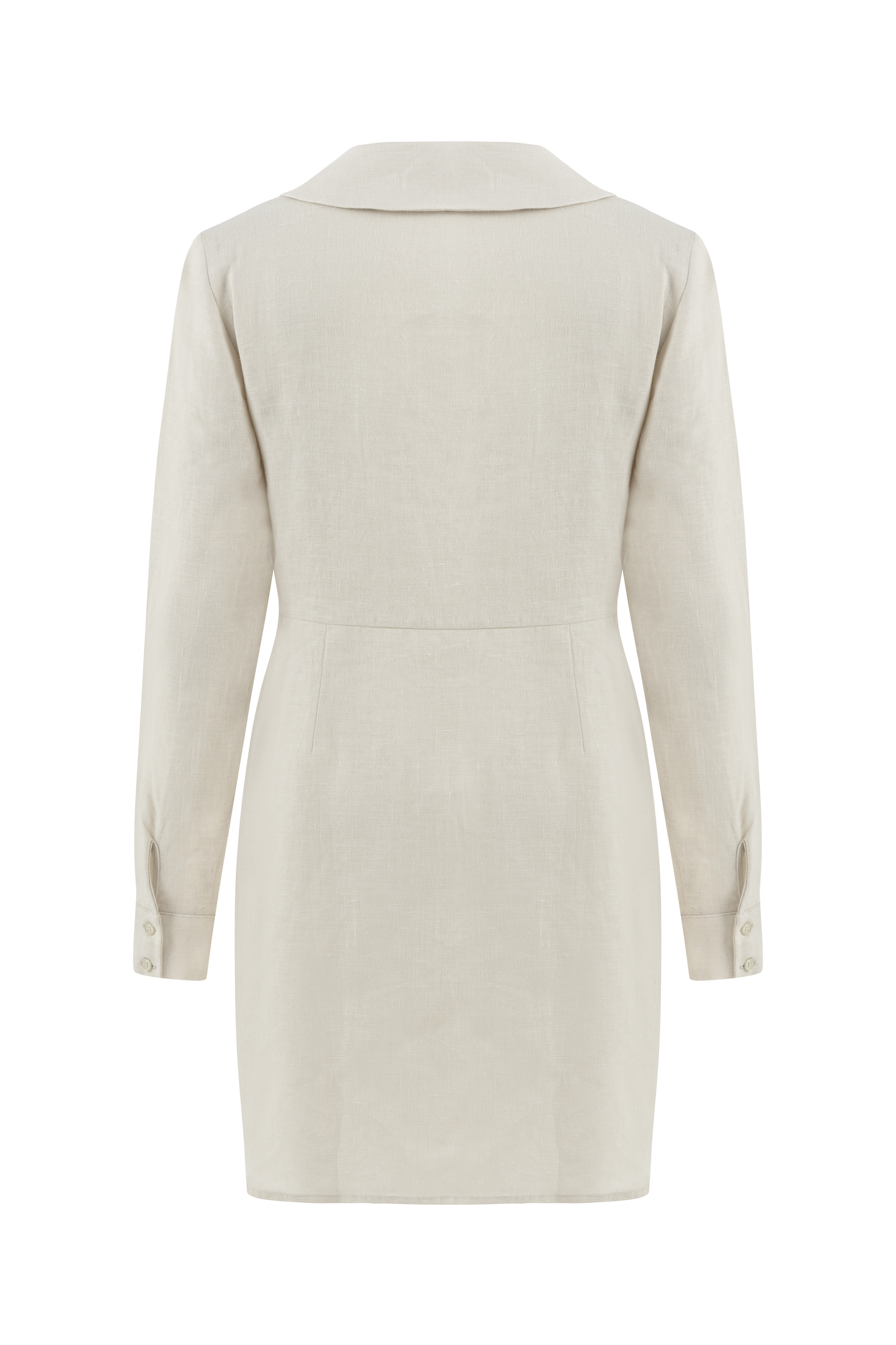 KETEN BÜZGÜLÜ MİNİ GÖMLEK  ELBİSE