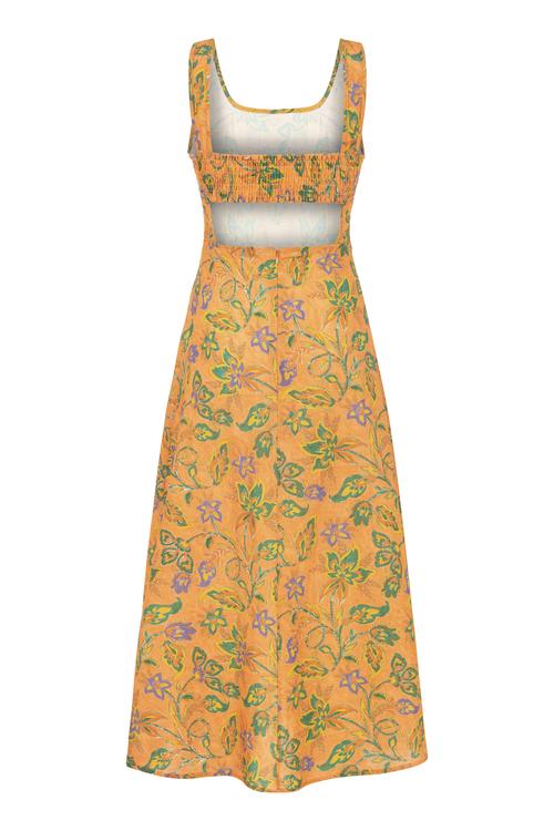  BASKILI KLOŞ MİDİ ELBİSE