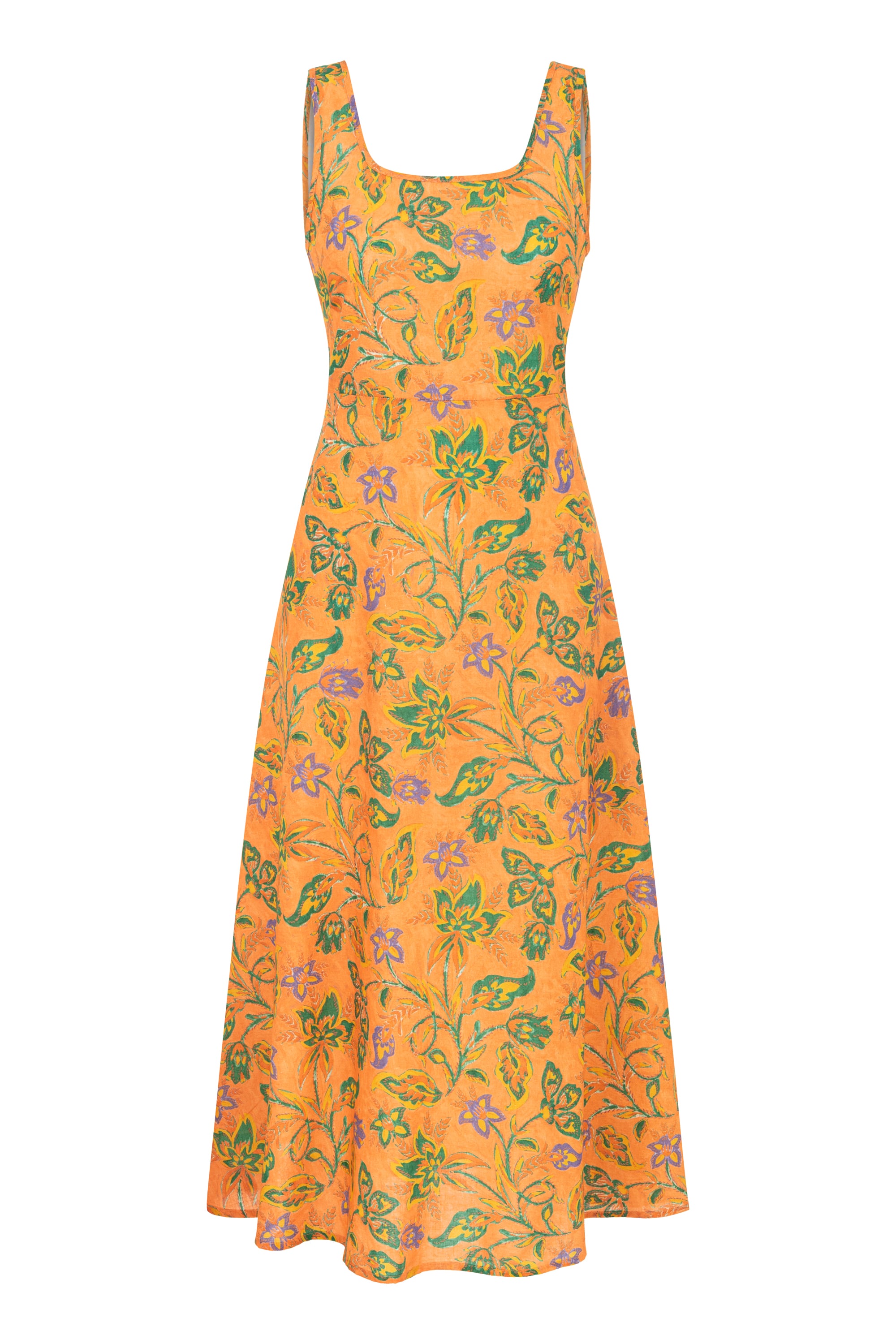 BASKILI KLOŞ MİDİ ELBİSE