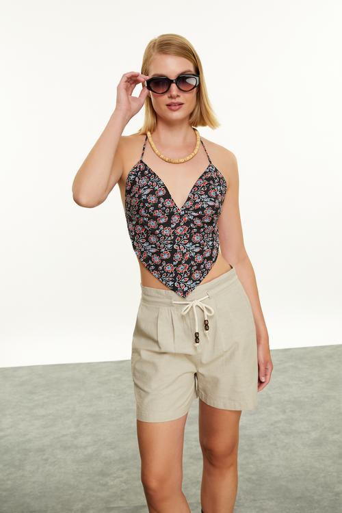  ETNİK BASKILI V YAKA SMART BLUZ