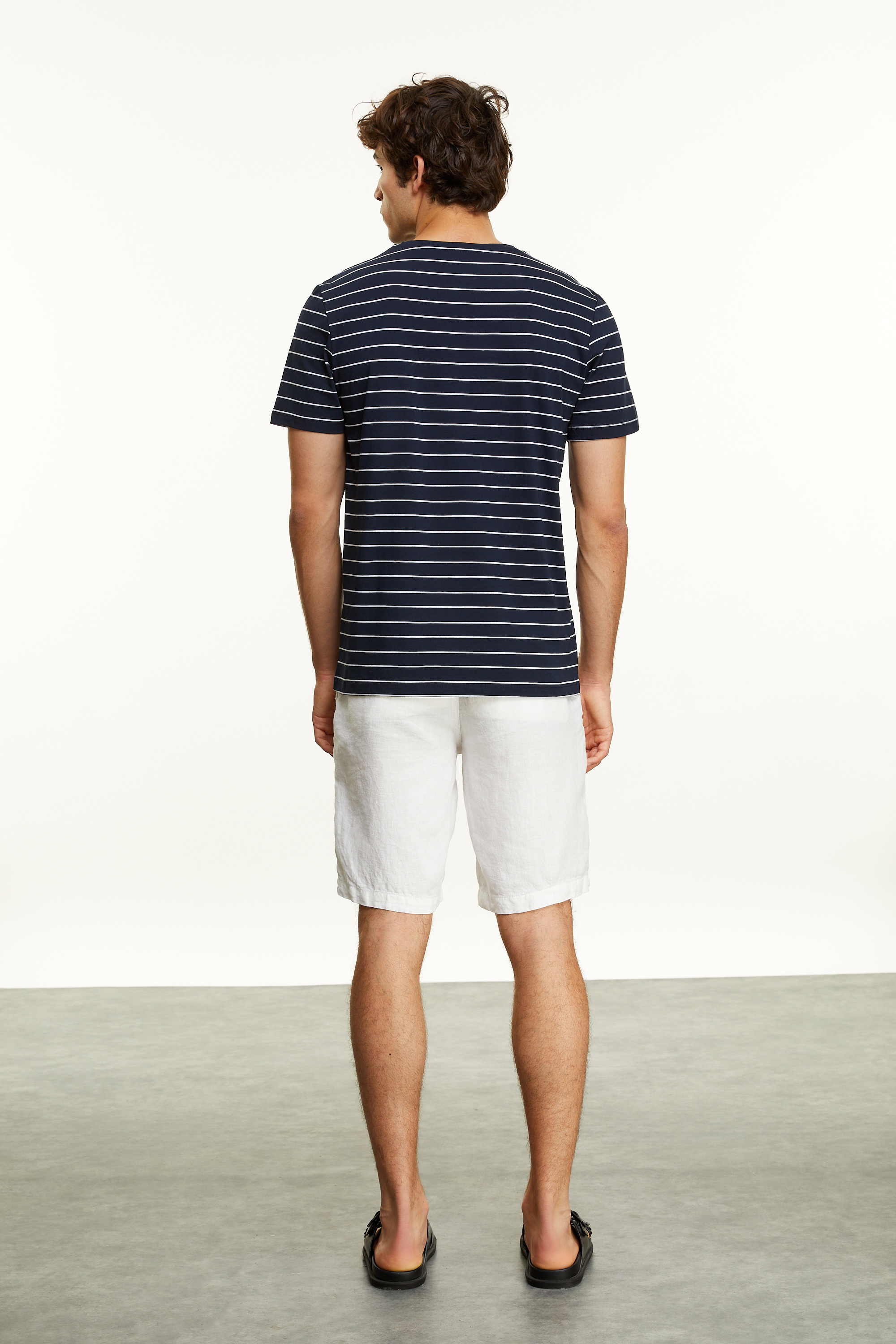 ÇİZGİLİ BİSİKLET YAKA T-SHIRT