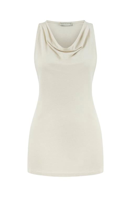  KETEN KARIŞIMLI DEGAJE YAKA BLUZ