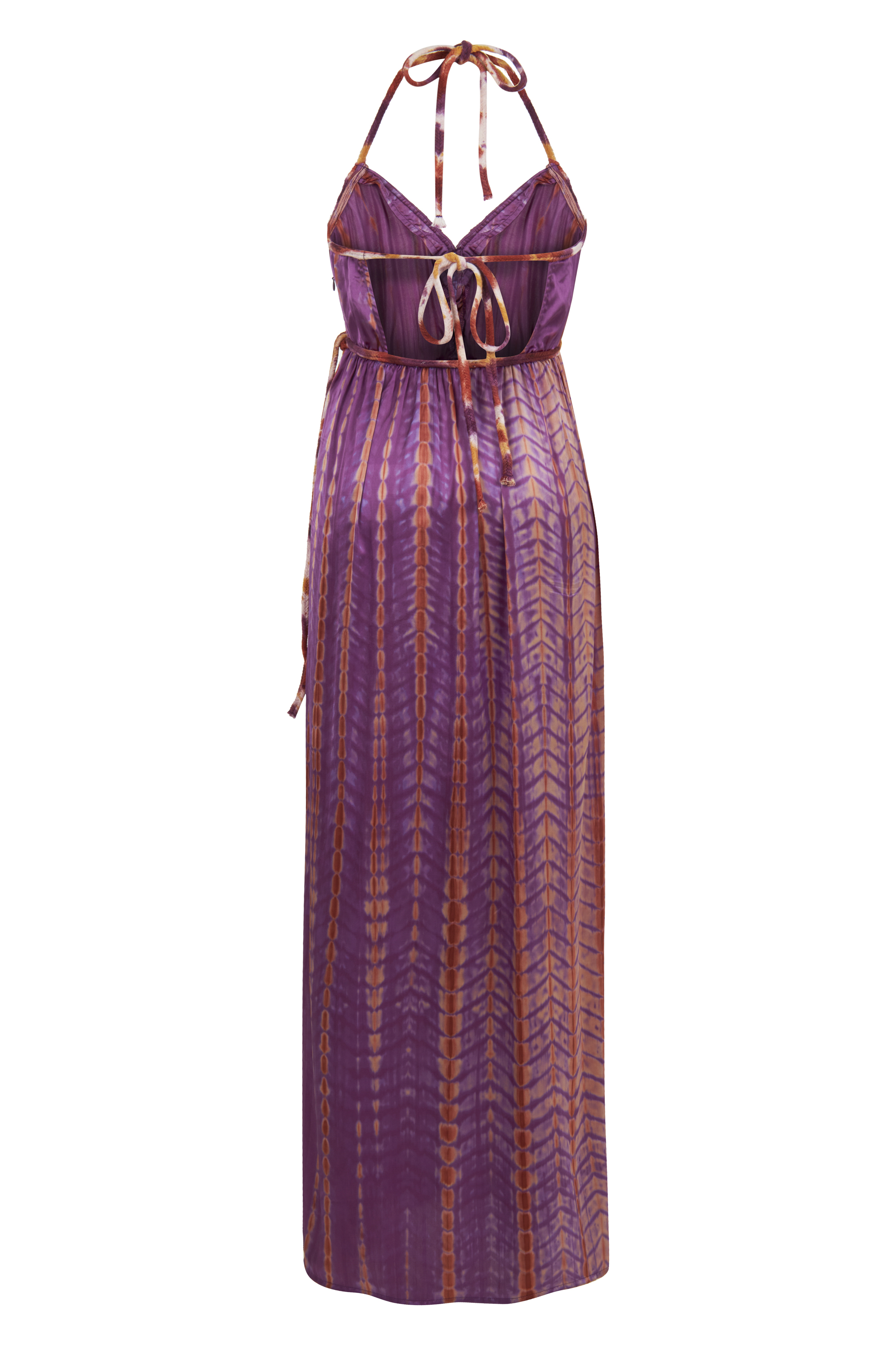 BOYUNDAN BAĞLAMALI BASKILI MAXI ELBİSE