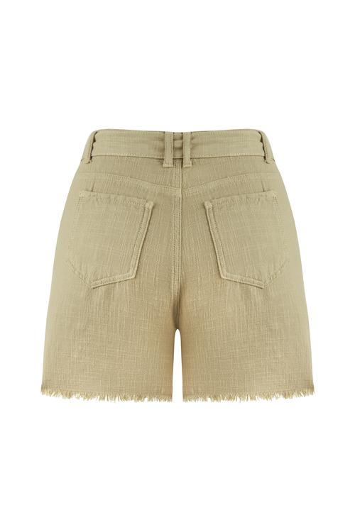  KEMER DETAYLI PAMUKLU KISA ŞORT