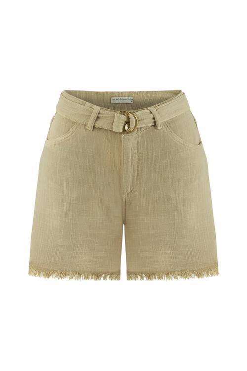  KEMER DETAYLI PAMUKLU KISA ŞORT