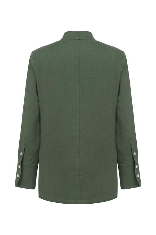  REGULAR FIT KRUVAZE KETEN CEKET