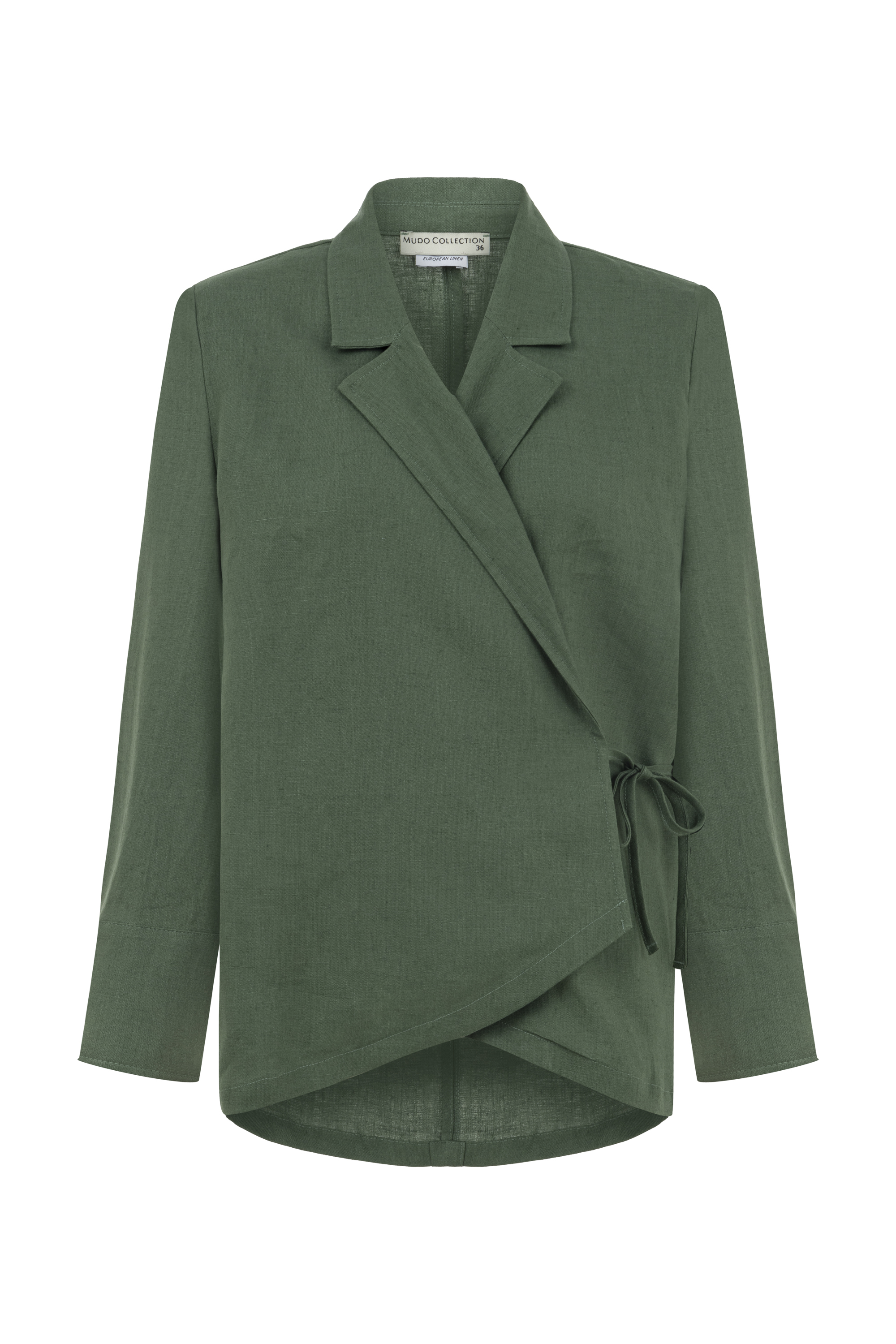 REGULAR FIT KRUVAZE KETEN CEKET