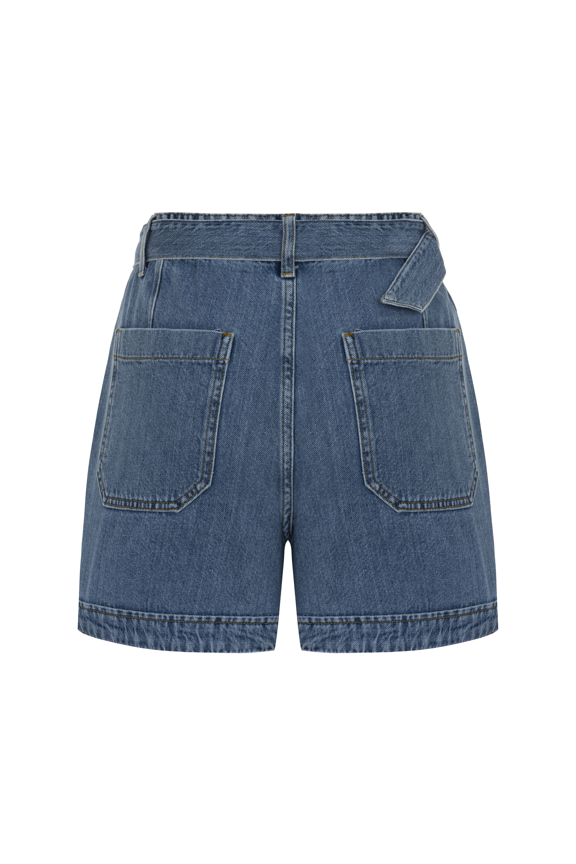 KEMER DETAYLI MİNİ JEAN ŞORT