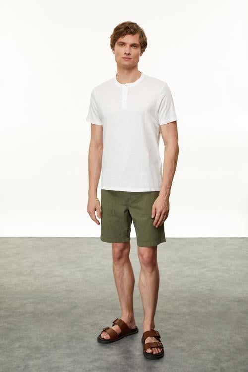  DÜĞMELİ KISA KOLLU T-SHIRT