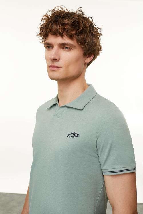  NAKIŞLI POLO YAKA KISA KOLLU T-SHIRT