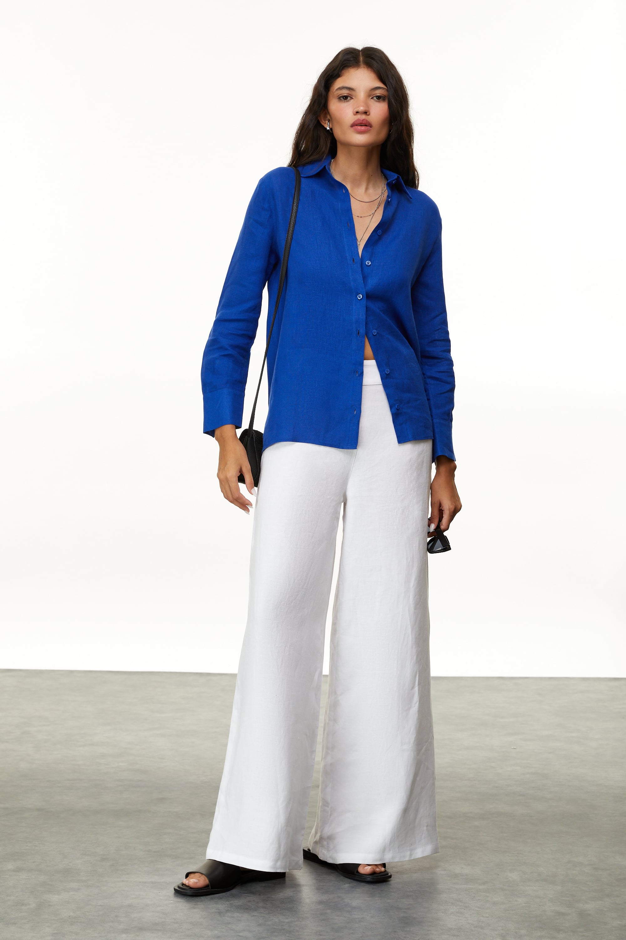 REGULAR FIT KETEN GÖMLEK