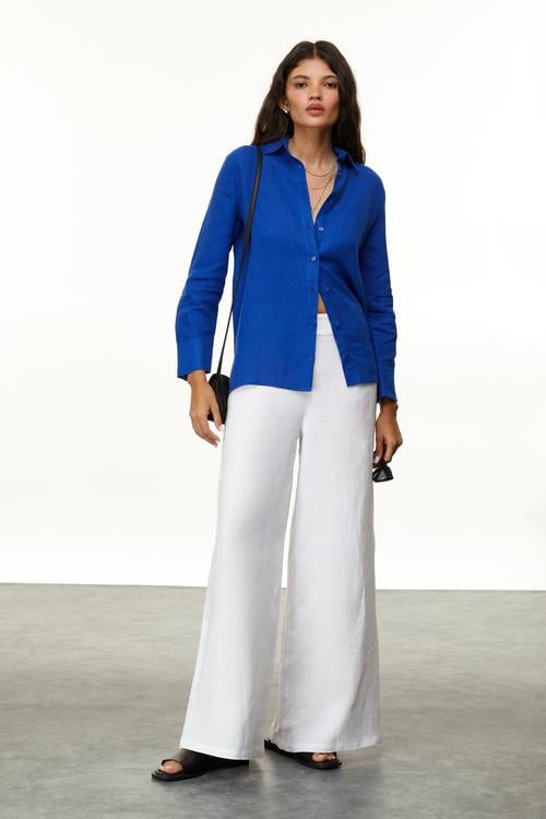  REGULAR FIT KETEN GÖMLEK