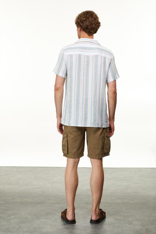  ÇİZGİLİ REGULAR FIT KISA KOLLU GÖMLEK