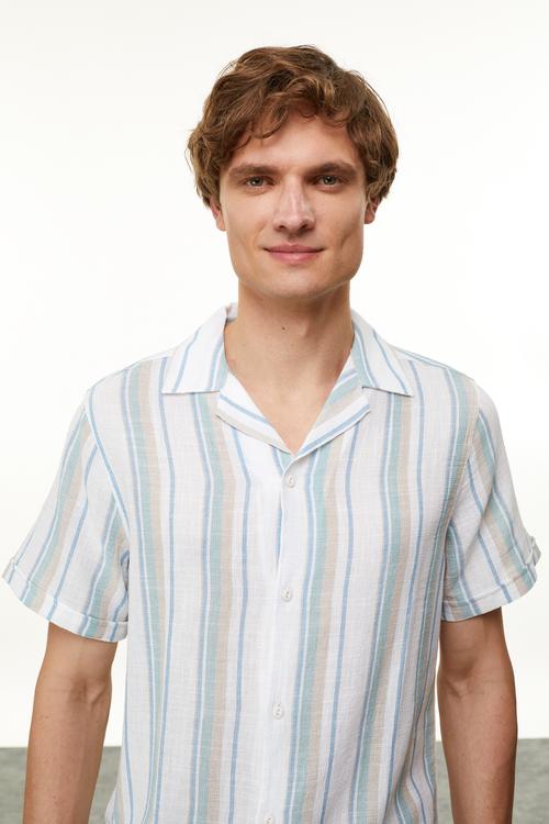  ÇİZGİLİ REGULAR FIT KISA KOLLU GÖMLEK