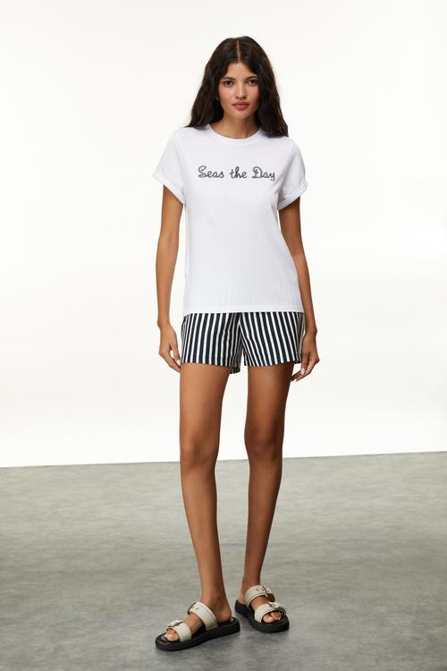  MARİN BASKILI BİSİKLET YAKA T-SHIRT