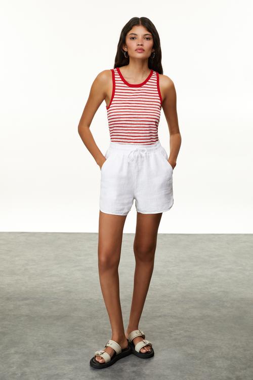  ÇİZGİLİ BİSİKLET YAKA ATLET