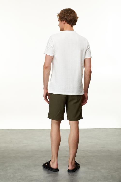  DOKULU BİSİKLET YAKA T-SHIRT