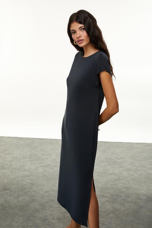  MODAL KARIŞIMLI UZUN ELBİSE