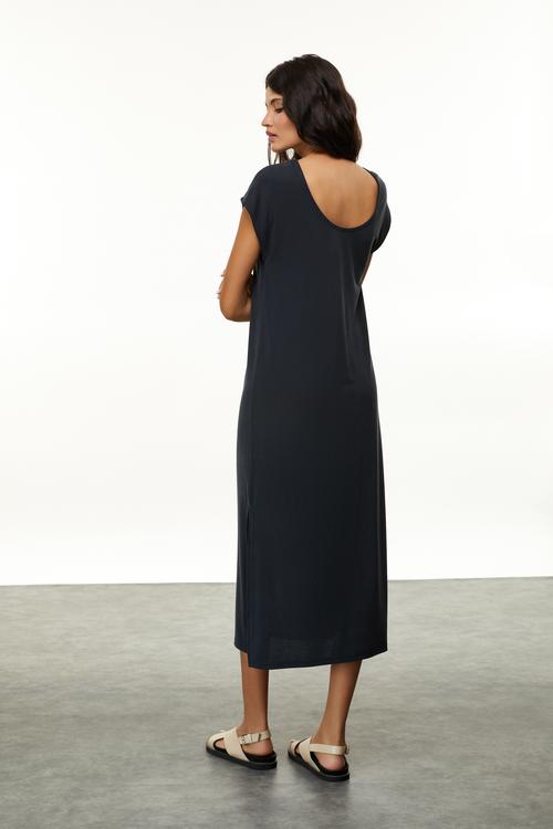  MODAL KARIŞIMLI UZUN ELBİSE