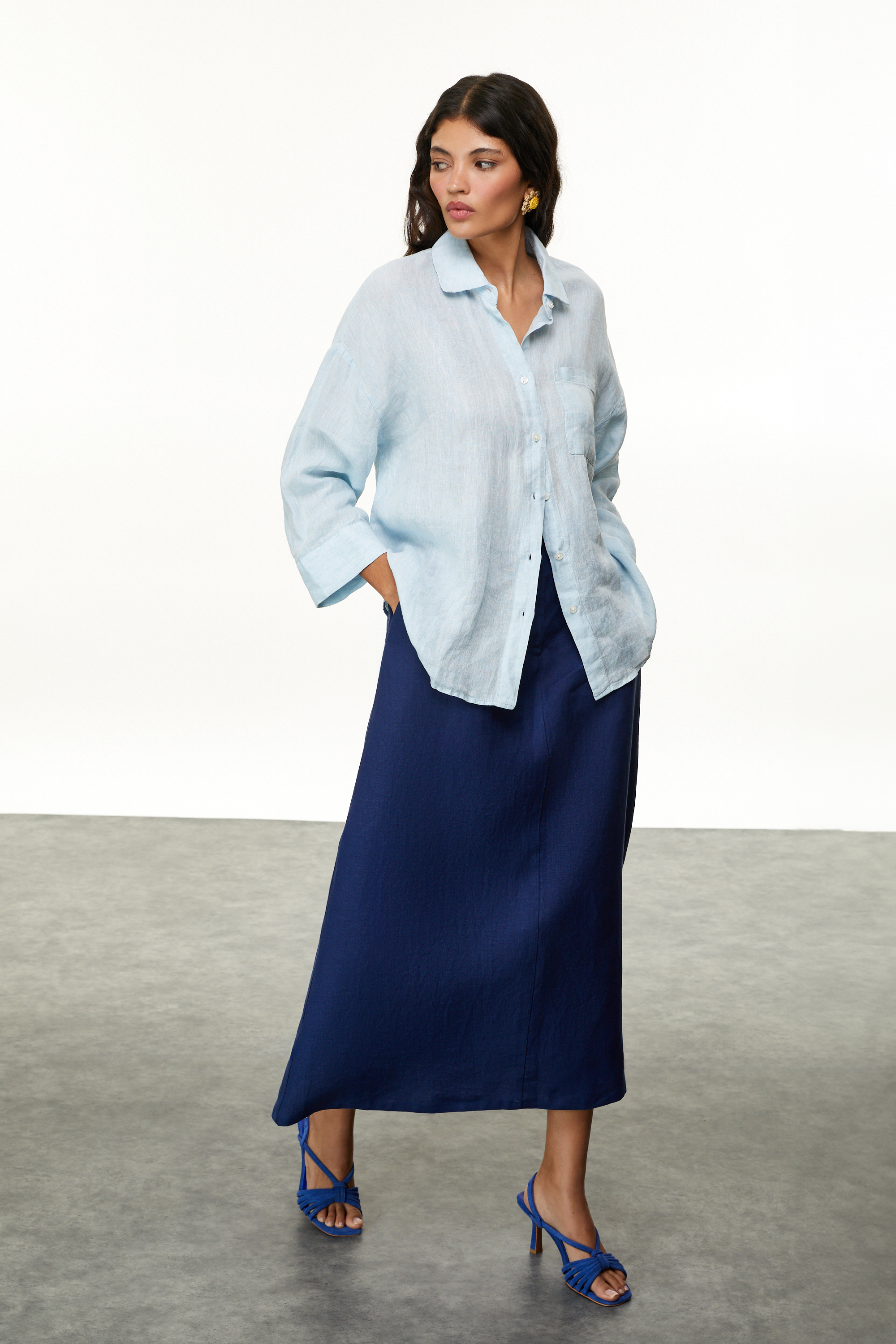 OVERSIZE KETEN GÖMLEK