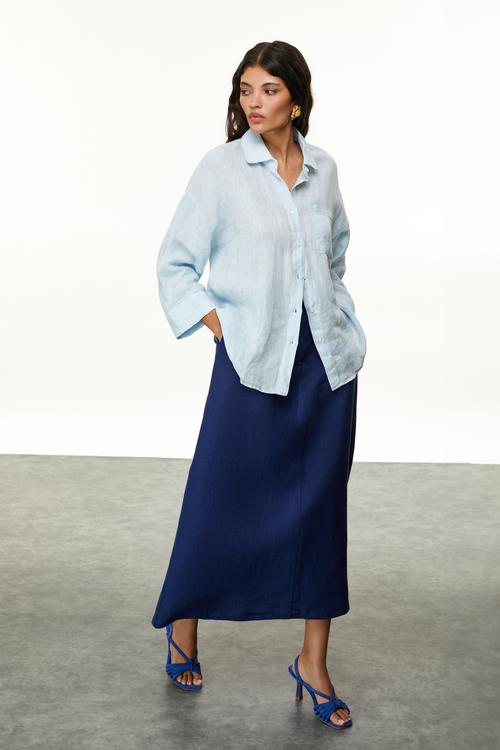  OVERSIZE KETEN GÖMLEK