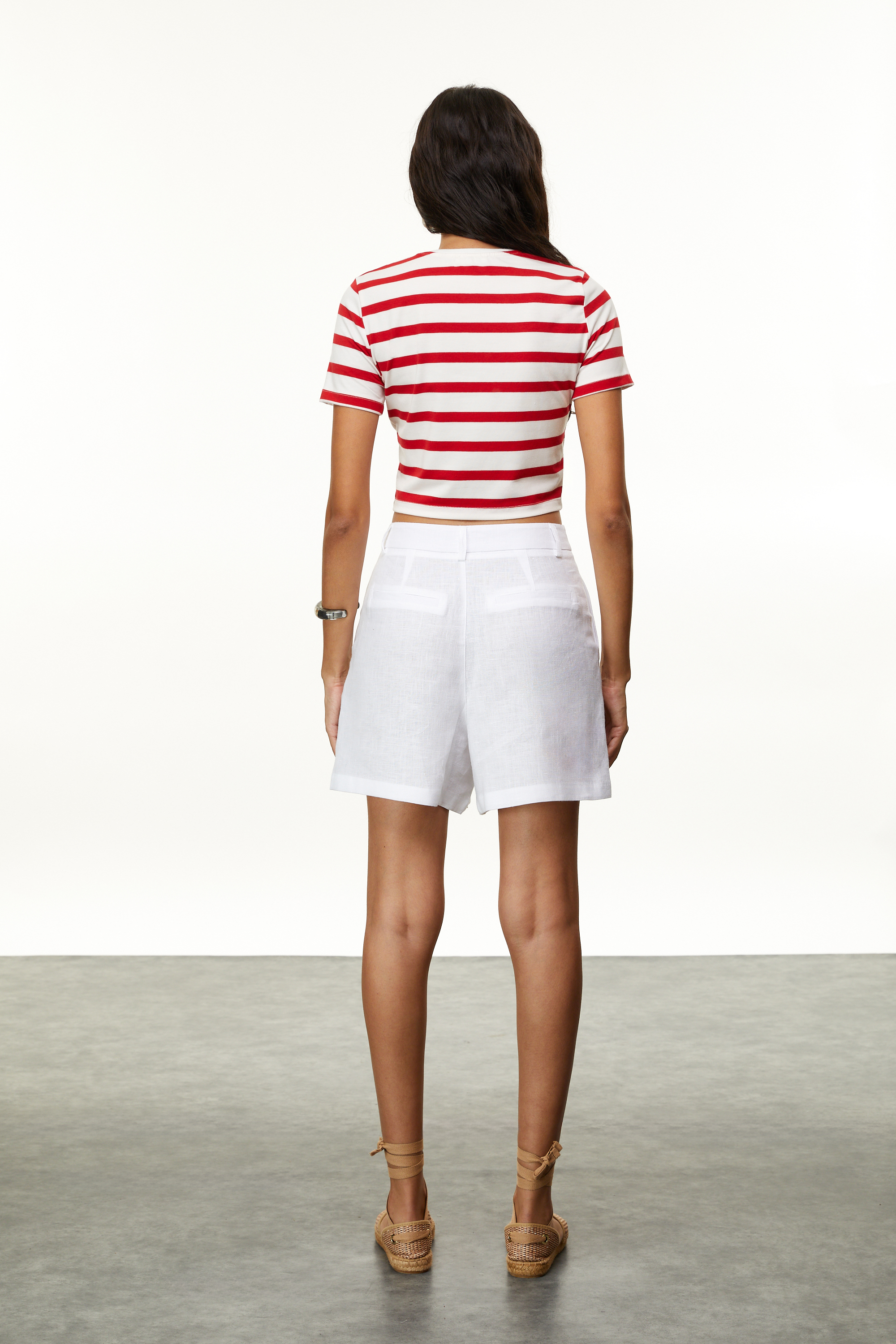 ÇİZGİLİ CROP T-SHIRT