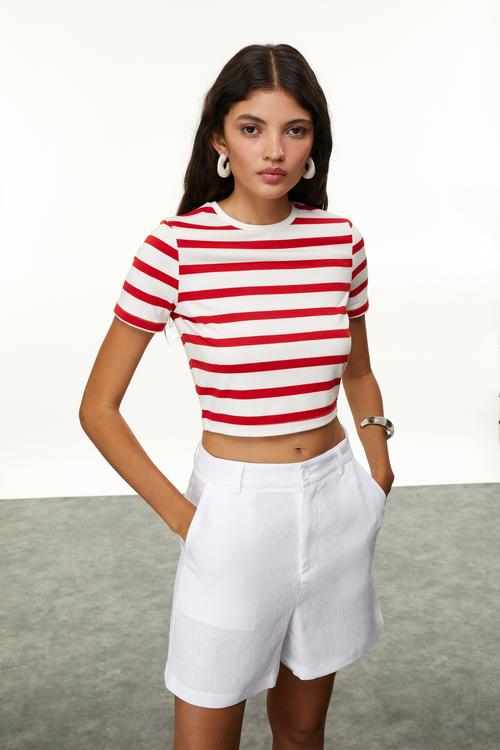  ÇİZGİLİ CROP T-SHIRT