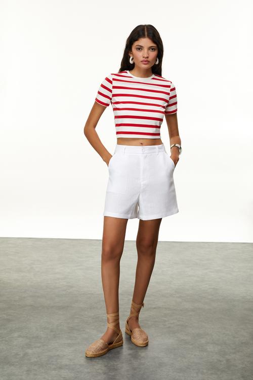  ÇİZGİLİ CROP T-SHIRT