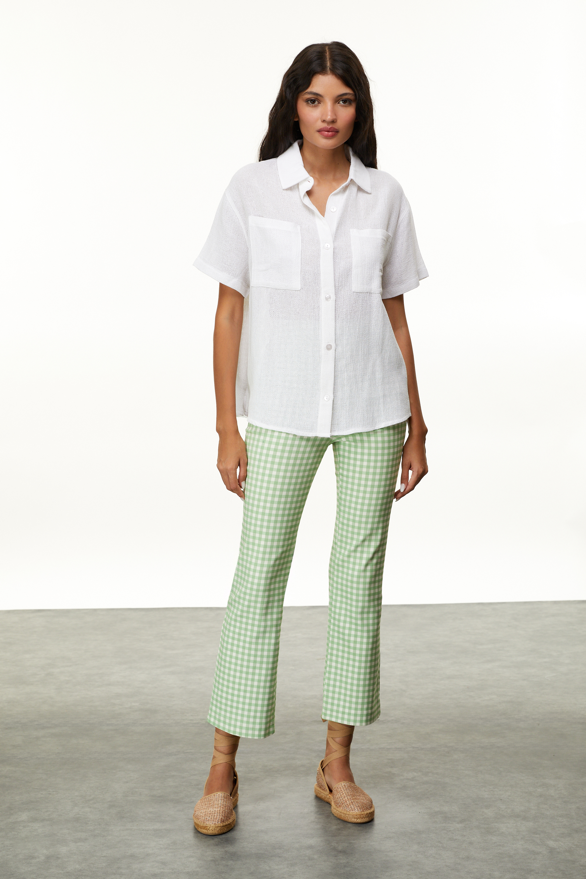 PAMUK KARIŞIMLI OVERSIZE GÖMLEK