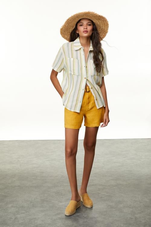  PAMUKLU CEPLİ OVERSIZE GÖMLEK