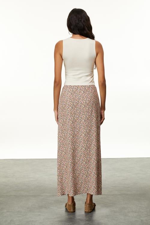  ÇİÇEKLİ A FORM MİDİ ETEK