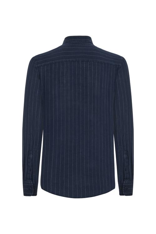  ÇİZGİLİ KETEN GÖMLEK