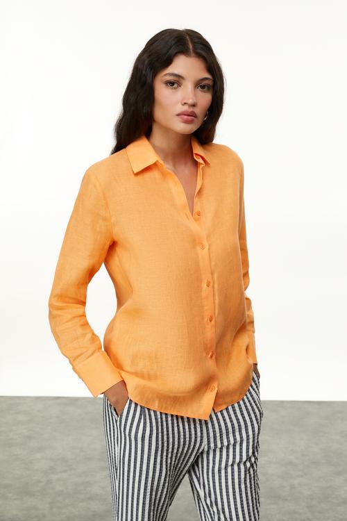  REGULAR FIT KETEN GÖMLEK