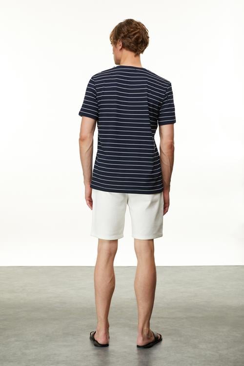  ÇİZGİLİ BİSİKLET YAKA T-SHIRT