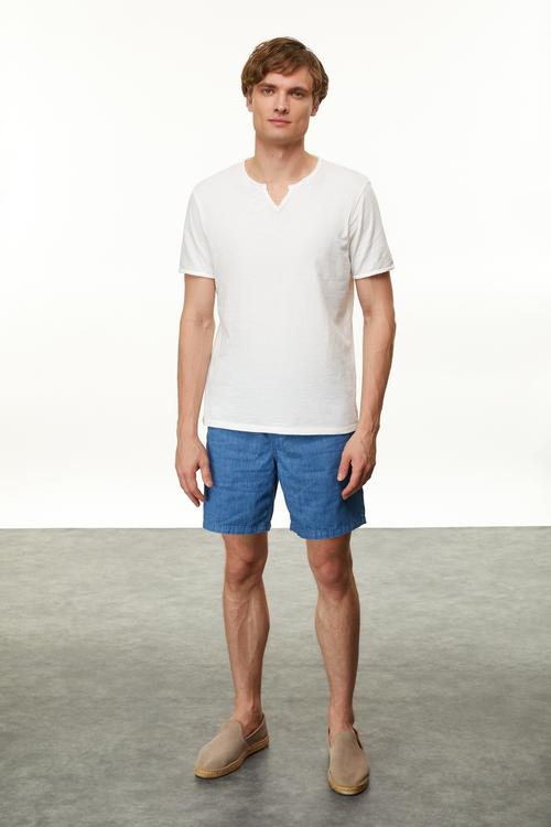  HENLEY YAKA KISA KOLLU T-SHIRT