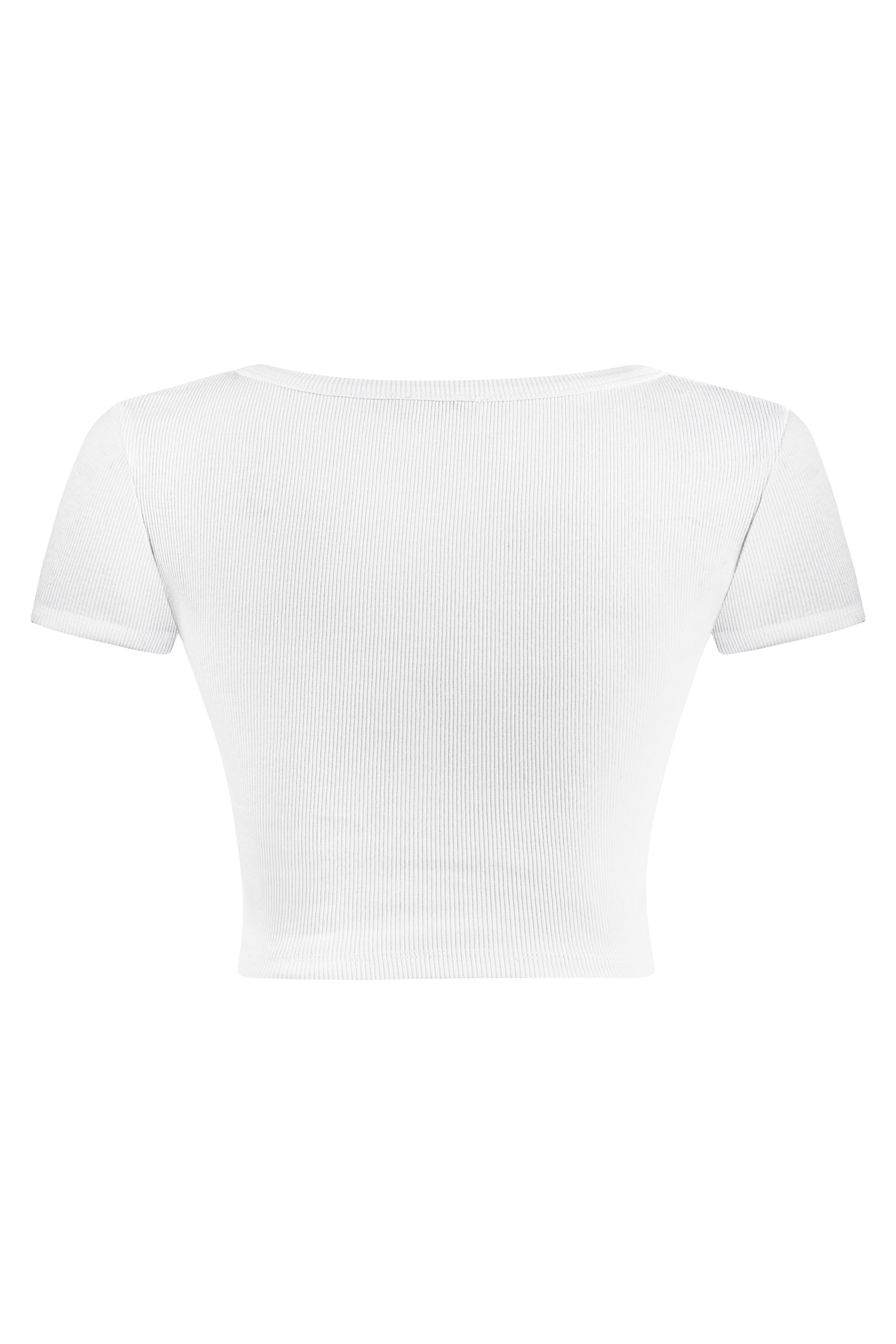 AÇIK YAKA CROP T-SHIRT