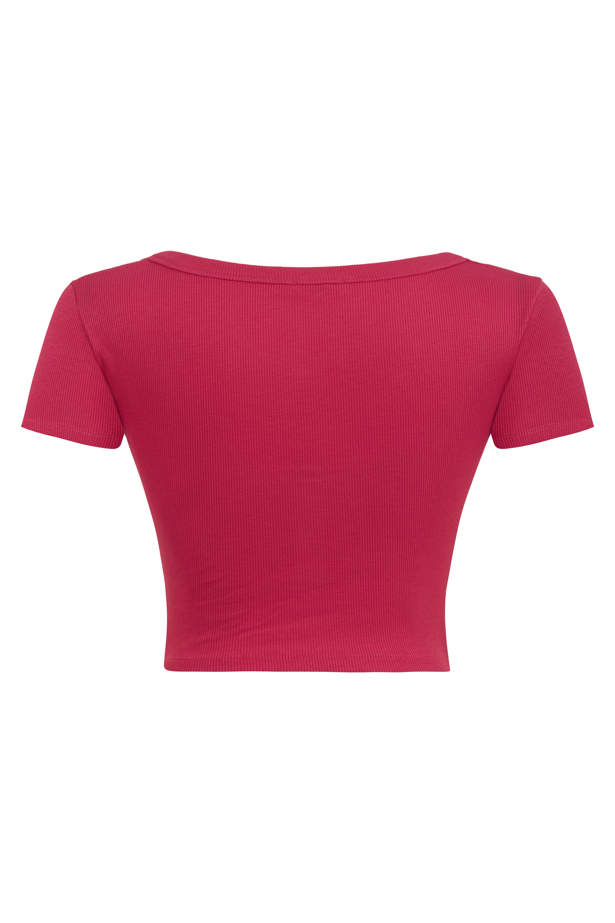 AÇIK YAKA CROP T-SHIRT