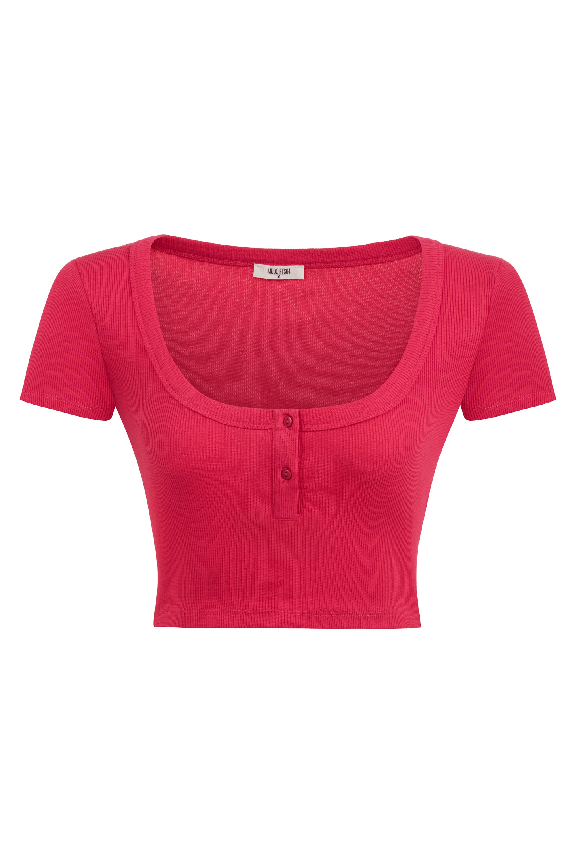 AÇIK YAKA CROP T-SHIRT