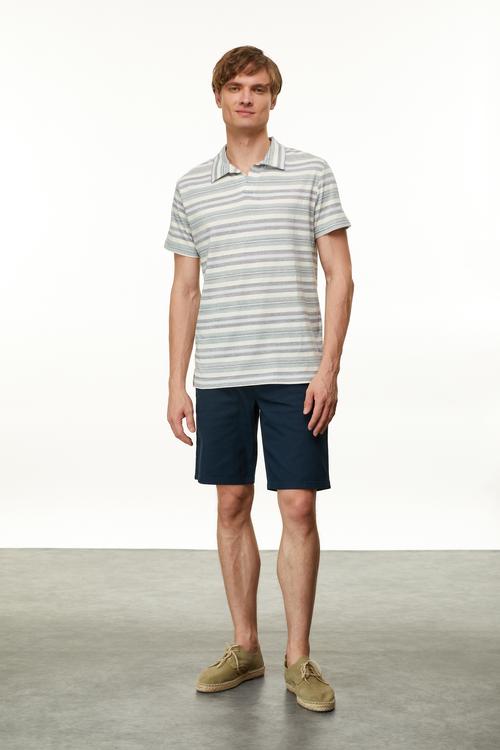  POLO YAKA ÇİZGİLİ T-SHIRT