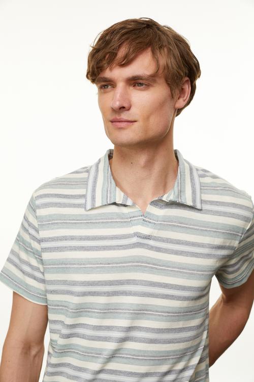  POLO YAKA ÇİZGİLİ T-SHIRT