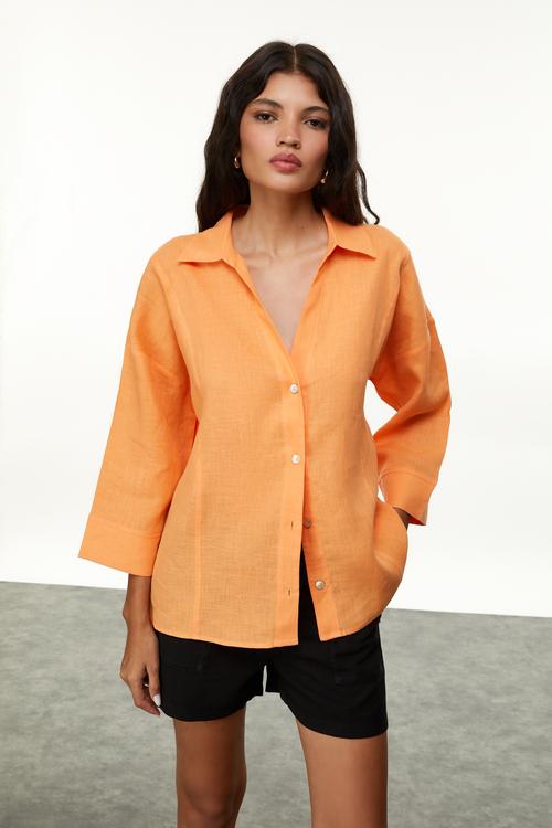  KETEN OVERSIZE GÖMLEK