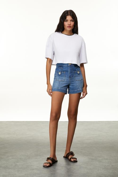  CEP DETAYLI JEAN MİNİ ŞORT