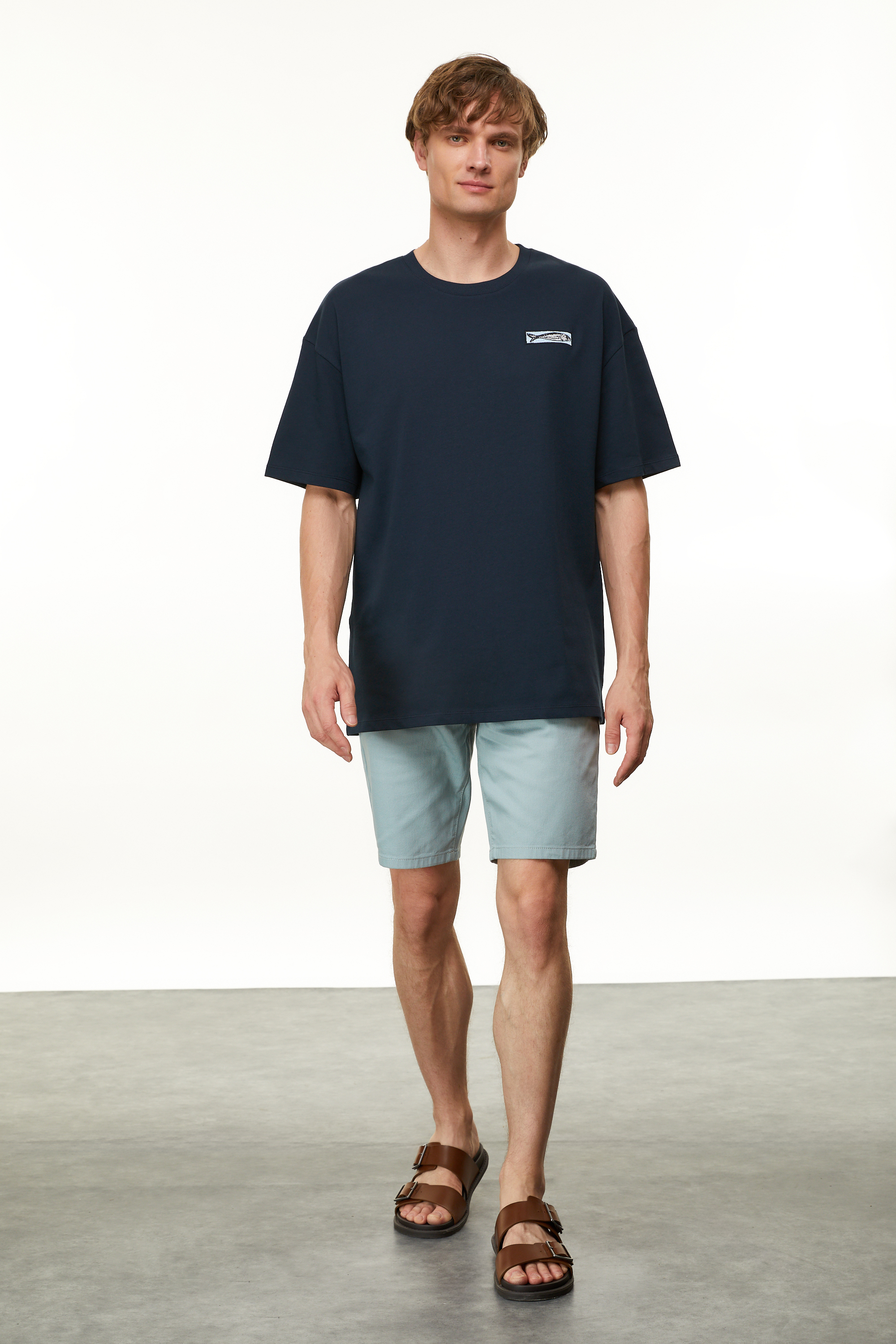 MARİN BASKILI BİSİKLET YAKA T-SHIRT