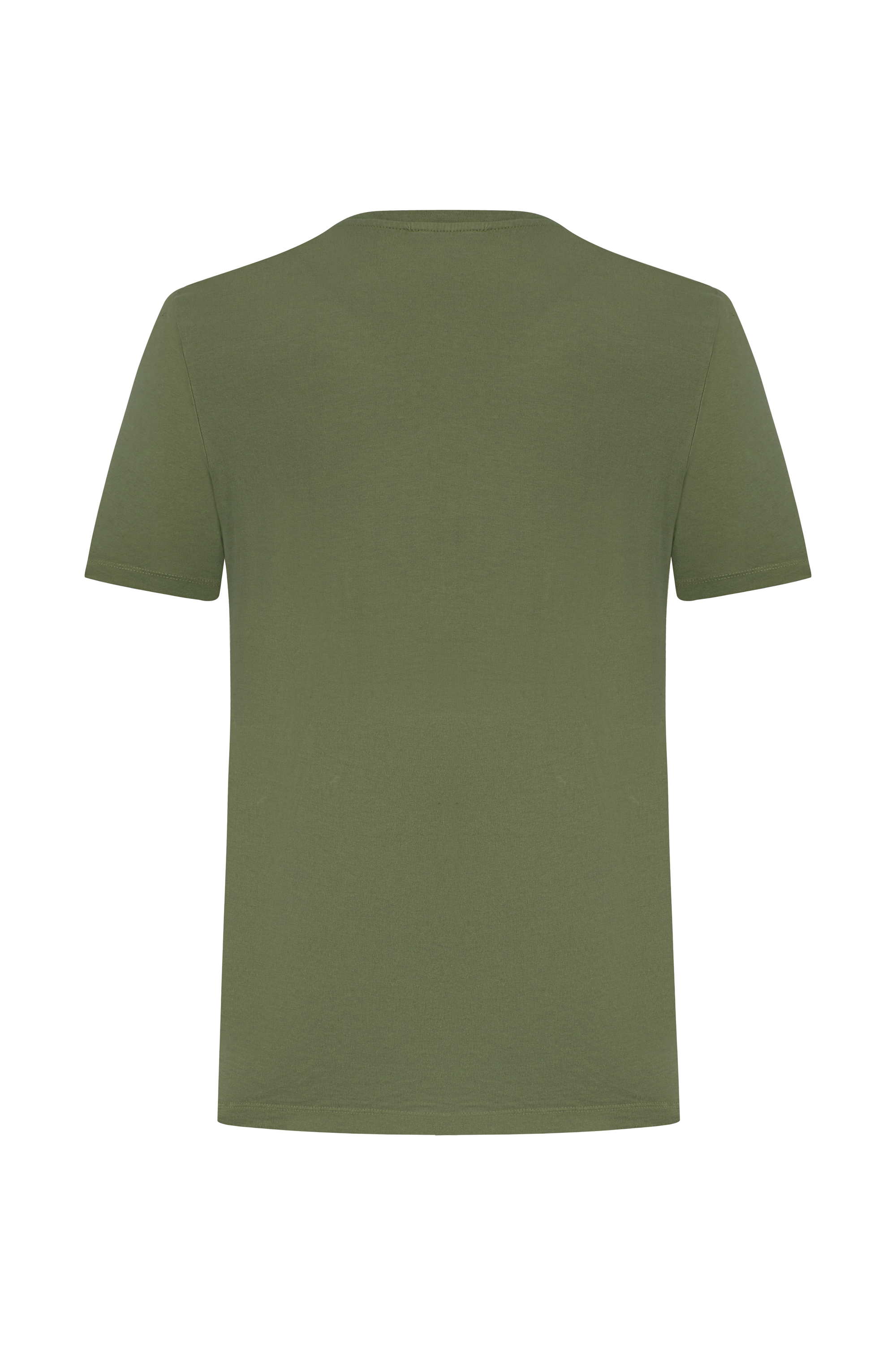 Erkek Haki Bisiklet Yaka T-Shirt