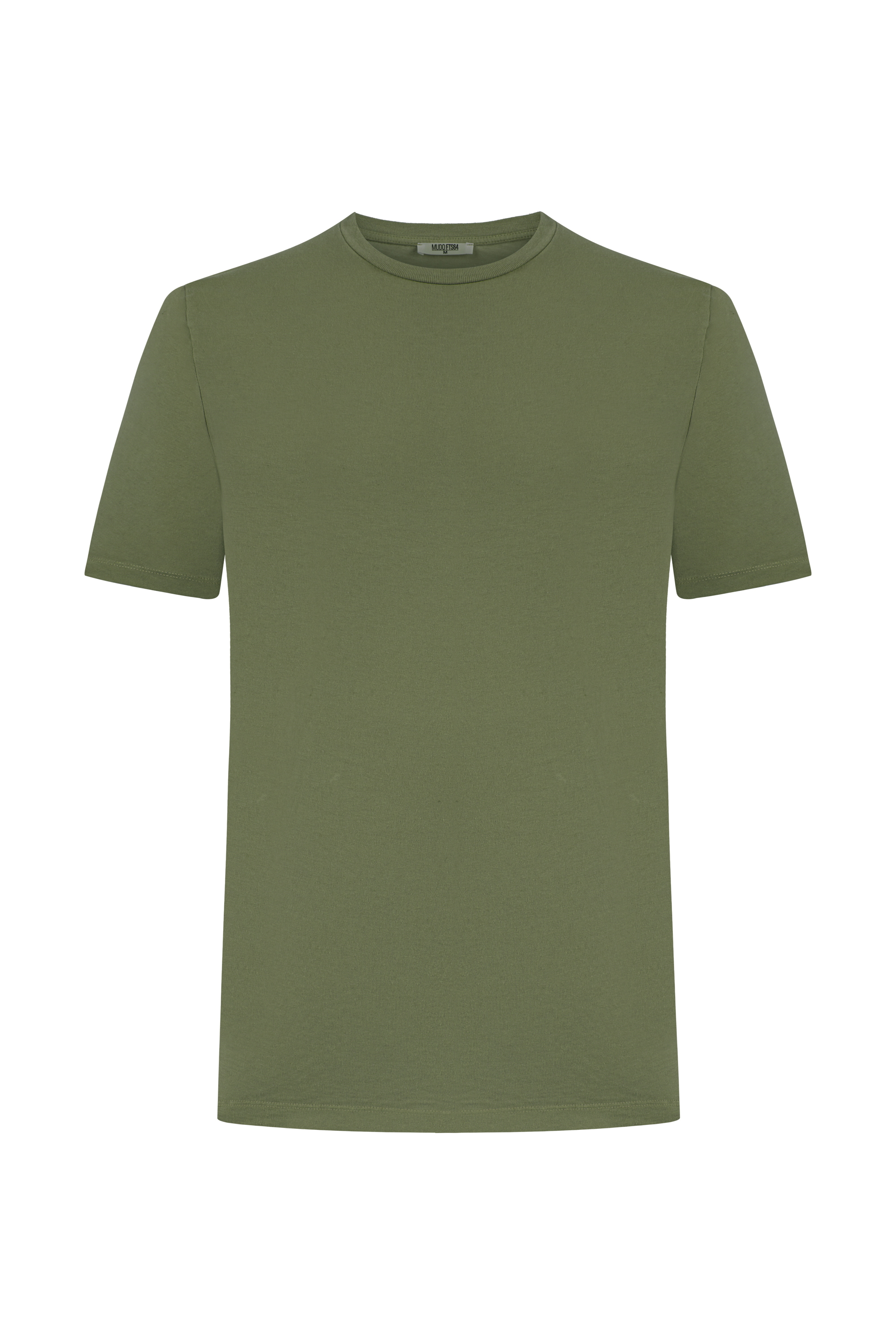 Erkek Haki Bisiklet Yaka T-Shirt