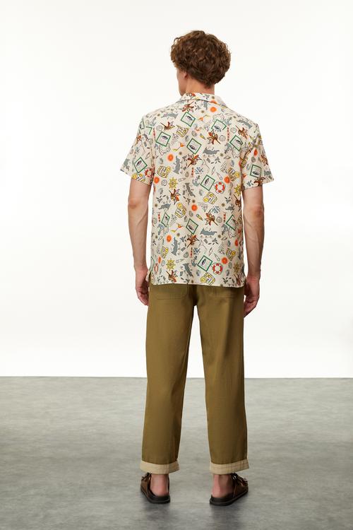  REGULAR FIT BASKILI GÖMLEK