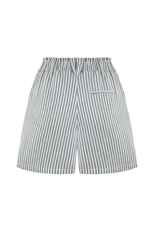  PAMUKLU BAĞLAMA DETAYLI ÇİZGİLİ MİNİ ŞORT