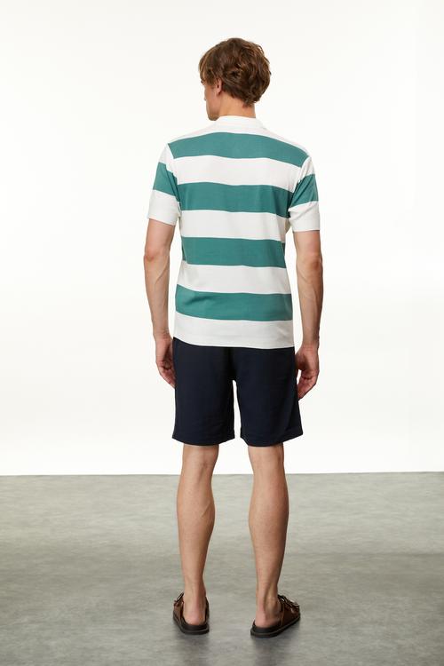  POLO YAKA ÇİZGİLİ T-SHIRT